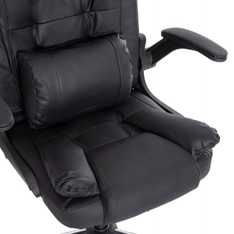 ΚΑΡΕΚΛΑ ΓΡΑΦΕΙΟΥ CANAN HM1201 ΜΑΥΡO PVC-ΜΑΥΡΟ NYLON-ΒΑΣΗ ΧΡΩΜΙΟΥ 66x61x105Υεκ.