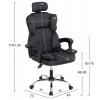 ΚΑΡΕΚΛΑ ΓΡΑΦΕΙΟΥ OCTAVIUS HM1202 ΜΑΥΡΟ PVC & NYLON-ΜΕΤΑΛ.ΧΡΩΜΙΟ ΒΑΣΗ 63x73x129Υεκ