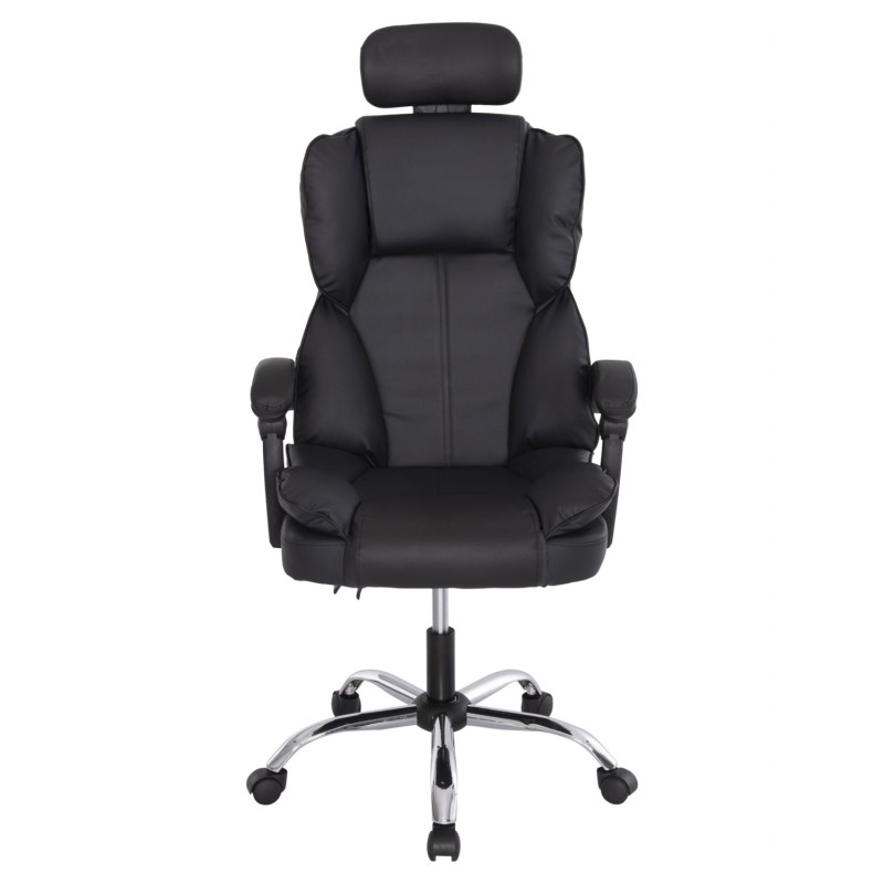 ΚΑΡΕΚΛΑ ΓΡΑΦΕΙΟΥ OCTAVIUS HM1202 ΜΑΥΡΟ PVC & NYLON-ΜΕΤΑΛ.ΧΡΩΜΙΟ ΒΑΣΗ 63x73x129Υεκ