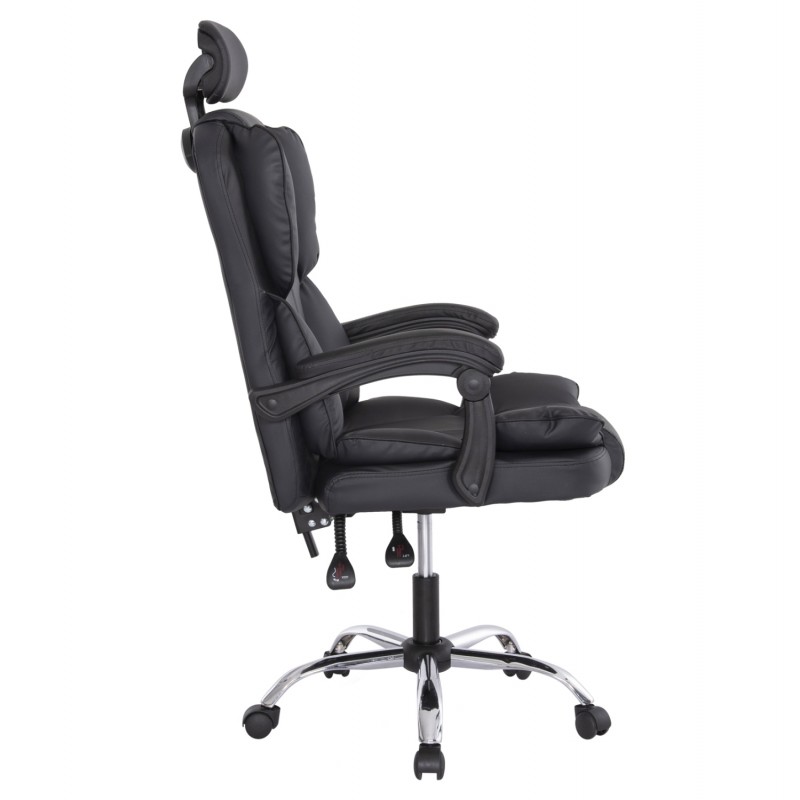 ΚΑΡΕΚΛΑ ΓΡΑΦΕΙΟΥ OCTAVIUS HM1202 ΜΑΥΡΟ PVC & NYLON-ΜΕΤΑΛ.ΧΡΩΜΙΟ ΒΑΣΗ 63x73x129Υεκ
