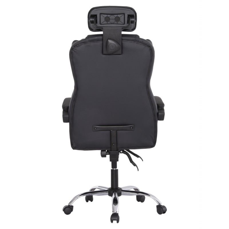 ΚΑΡΕΚΛΑ ΓΡΑΦΕΙΟΥ OCTAVIUS HM1202 ΜΑΥΡΟ PVC & NYLON-ΜΕΤΑΛ.ΧΡΩΜΙΟ ΒΑΣΗ 63x73x129Υεκ