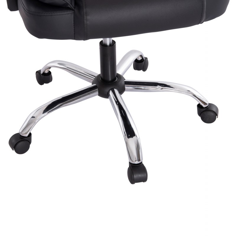 ΚΑΡΕΚΛΑ ΓΡΑΦΕΙΟΥ OCTAVIUS HM1202 ΜΑΥΡΟ PVC & NYLON-ΜΕΤΑΛ.ΧΡΩΜΙΟ ΒΑΣΗ 63x73x129Υεκ