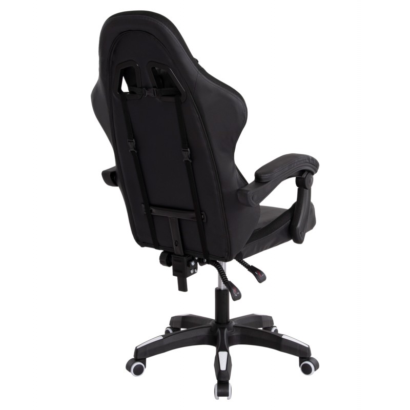 ΠΟΛΥΘΡΟΝΑ GAMING DARREN HM1203.04 ΜΑΥΡΟ-ΛΕΥΚΟ PVC & NYLON 58.5x100x120Υεκ.
