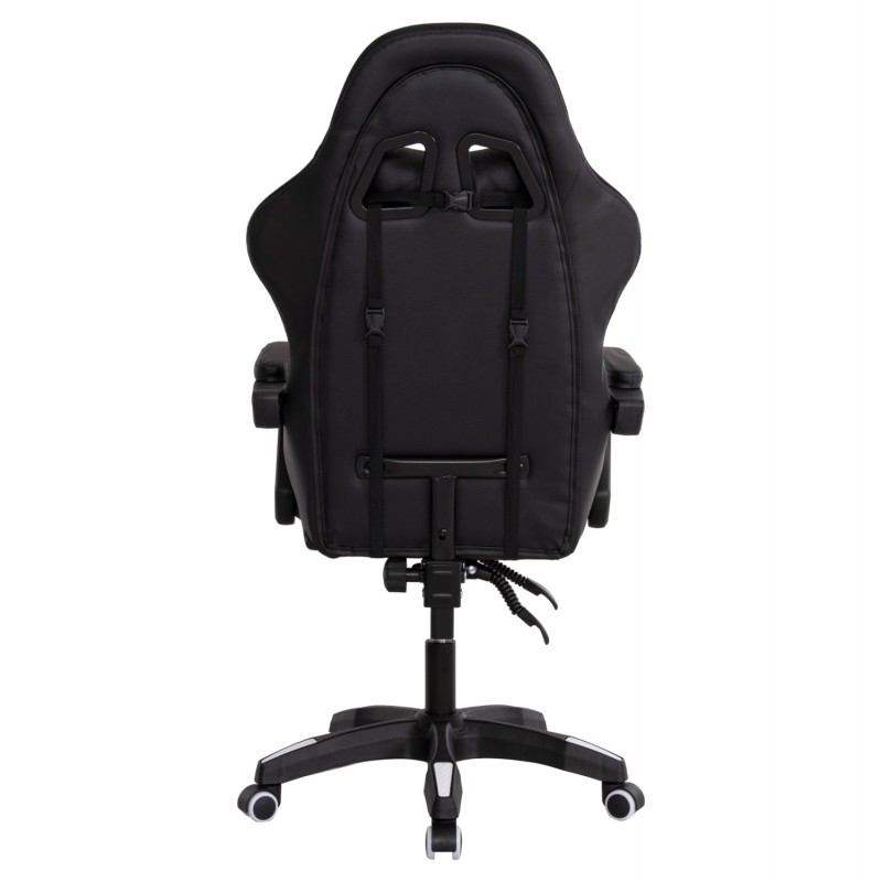 ΠΟΛΥΘΡΟΝΑ GAMING DARREN HM1203.04 ΜΑΥΡΟ-ΛΕΥΚΟ PVC & NYLON 58.5x100x120Υεκ.