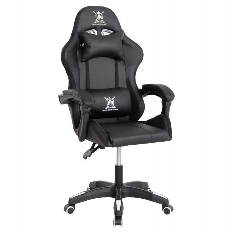 ΠΟΛΥΘΡΟΝΑ GAMING DARREN HM1203.04 ΜΑΥΡΟ-ΛΕΥΚΟ PVC & NYLON 58.5x100x120Υεκ.
