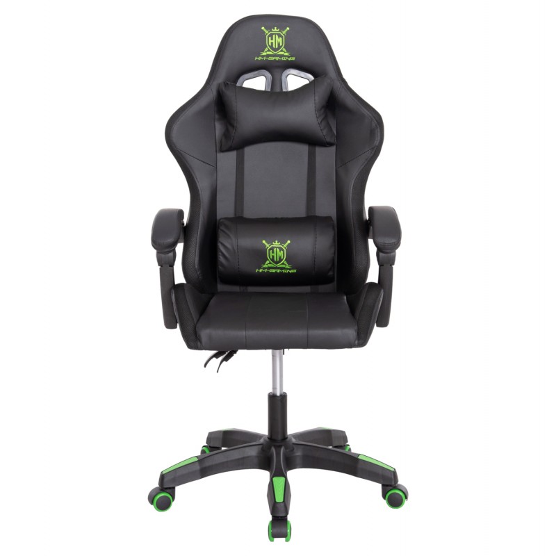 ΠΟΛΥΘΡΟΝΑ GAMING DARREN HM1203.03 ΜΑΥΡΟ-ΠΡΑΣΙΝΟ PVC & NYLON 58.5x100x120Υεκ.