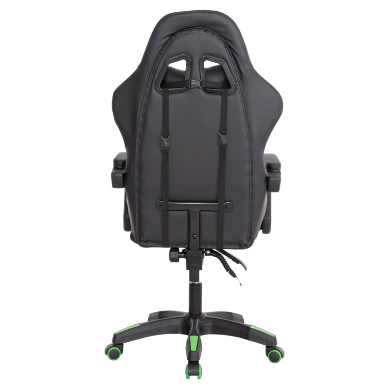 ΠΟΛΥΘΡΟΝΑ GAMING DARREN HM1203.03 ΜΑΥΡΟ-ΠΡΑΣΙΝΟ PVC & NYLON 58.5x100x120Υεκ.
