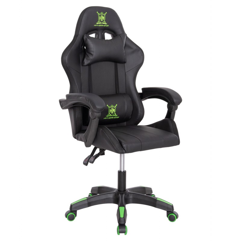 ΠΟΛΥΘΡΟΝΑ GAMING DARREN HM1203.03 ΜΑΥΡΟ-ΠΡΑΣΙΝΟ PVC & NYLON 58.5x100x120Υεκ.