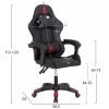 ΠΟΛΥΘΡΟΝΑ GAMING DARREN HM1203.01 ΜΑΥΡΟ-ΚΟΚΚΙΝΟ PVC & NYLON 58.5x100x120Υεκ.