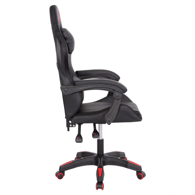 ΠΟΛΥΘΡΟΝΑ GAMING DARREN HM1203.01 ΜΑΥΡΟ-ΚΟΚΚΙΝΟ PVC & NYLON 58.5x100x120Υεκ.