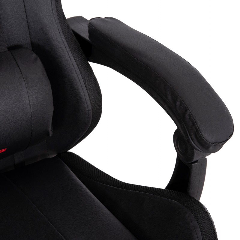 ΠΟΛΥΘΡΟΝΑ GAMING DARREN HM1203.01 ΜΑΥΡΟ-ΚΟΚΚΙΝΟ PVC & NYLON 58.5x100x120Υεκ.