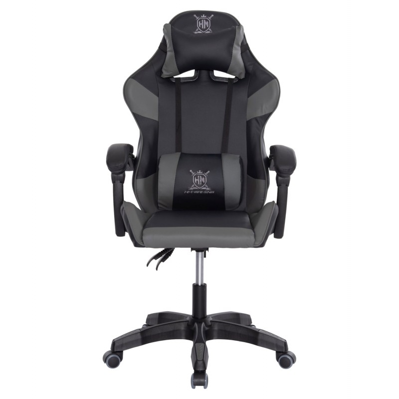 ΠΟΛΥΘΡΟΝΑ GAMING DARREN HM1203.10 ΜΑΥΡΟ-ΓΚΡΙ PVC & NYLON 60x60x120Υεκ.
