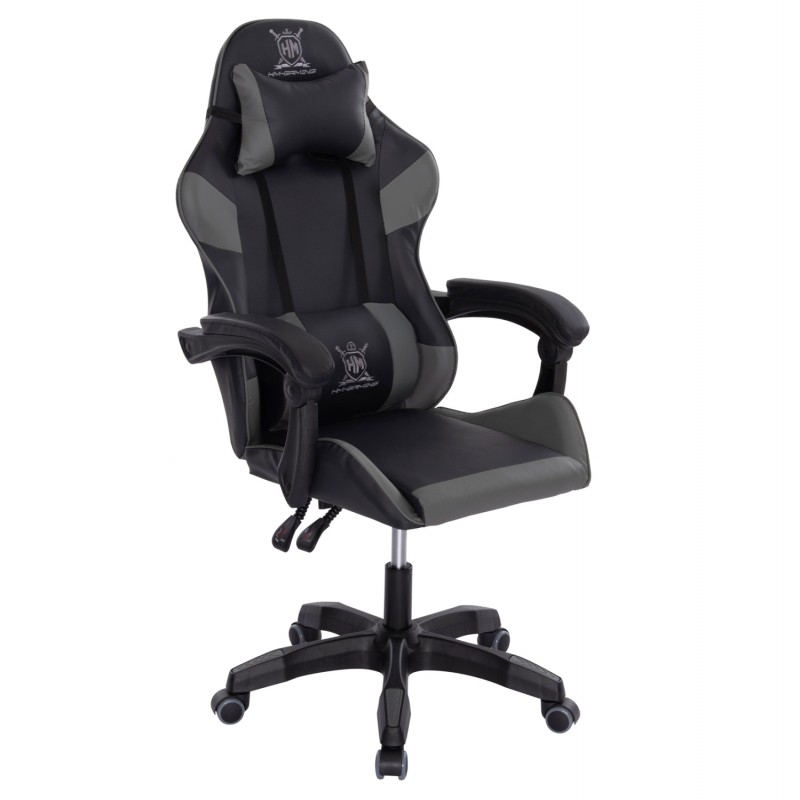 ΠΟΛΥΘΡΟΝΑ GAMING DARREN HM1203.10 ΜΑΥΡΟ-ΓΚΡΙ PVC & NYLON 60x60x120Υεκ.