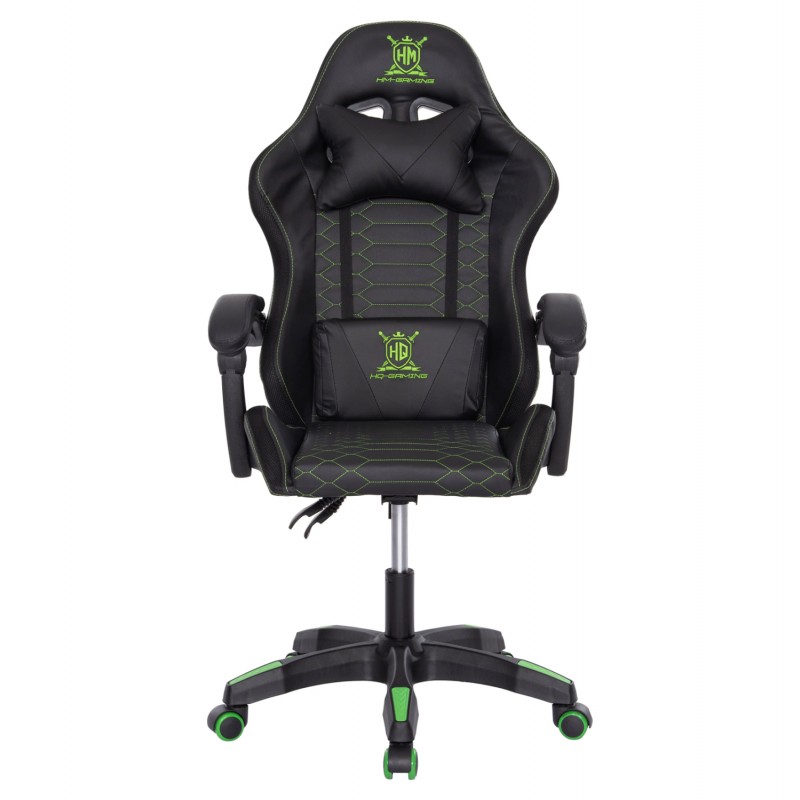 ΠΟΛΥΘΡΟΝΑ GAMING LOOT HM1204 ΜΑΥΡΟ-ΠΡΑΣΙΝΟ PVC & NYLON 60x60x120Υεκ.