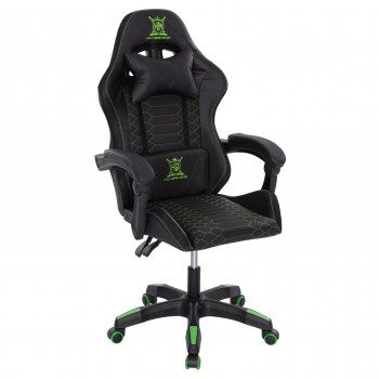 ΠΟΛΥΘΡΟΝΑ GAMING LOOT HM1204 ΜΑΥΡΟ-ΠΡΑΣΙΝΟ PVC & NYLON 60x60x120Υεκ.
