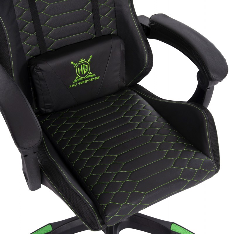 ΠΟΛΥΘΡΟΝΑ GAMING LOOT HM1204 ΜΑΥΡΟ-ΠΡΑΣΙΝΟ PVC & NYLON 60x60x120Υεκ.