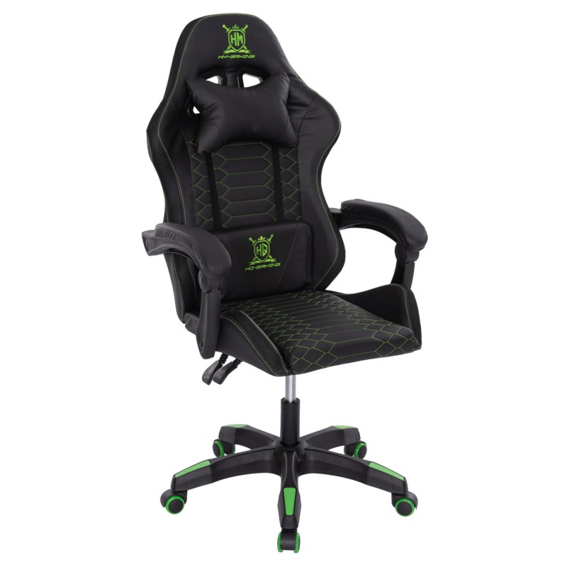 ΠΟΛΥΘΡΟΝΑ GAMING LOOT HM1204 ΜΑΥΡΟ-ΠΡΑΣΙΝΟ PVC & NYLON 60x60x120Υεκ.