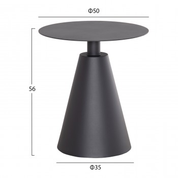 ΤΡΑΠΕΖΑΚΙ ΒΟΗΘ. ΣΤΡΟΓΓΥΛΟ ΕΞ.ΧΩΡΟΥ SERA HM6270.01 ΓΚΡΙ ΑΛΟΥΜΙΝΙΟ Φ50x56Υεκ.