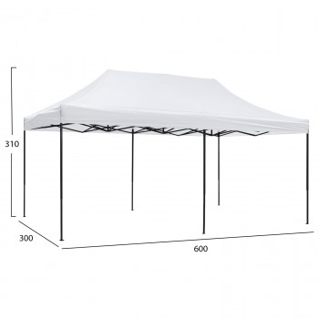 ΚΙΟΣΚΙ/GAZEBO MATTHEW HM6312 ΠΤΥΣΣΟΜΕΝΟ-ΣΚΕΛΕΤΟΣ ΜΕΤΑΛ.ΜΑΥΡΟΣ-ΛΕΥΚΟ ΥΦΑΣΜΑ 3x6x3,10Yμ