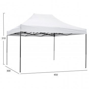ΚΙΟΣΚΙ/GAZEBO MATTHEW HM6311 ΠΤΥΣΣΟΜΕΝΟ-ΣΚΕΛΕΤΟΣ ΜΕΤΑΛ.ΜΑΥΡΟΣ-ΛΕΥΚΟ ΥΦΑΣΜΑ 3x4,5x3,10Yμ