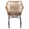 ΠΟΛΥΘΡΟΝΑ TOPIN HM6048.03 ΑΛΟΥΜΙΝΙΟ ΑΝΘΡΑΚΙ-P.E. RATTAN ΜΠΕΖ-ΜΑΞΙΛΑΡΙ ΑΝΘΡΑΚΙ