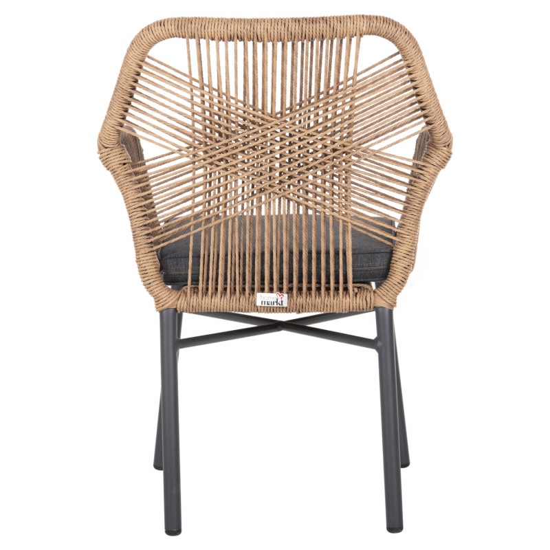ΠΟΛΥΘΡΟΝΑ TOPIN HM6048.03 ΑΛΟΥΜΙΝΙΟ ΑΝΘΡΑΚΙ-P.E. RATTAN ΜΠΕΖ-ΜΑΞΙΛΑΡΙ ΑΝΘΡΑΚΙ