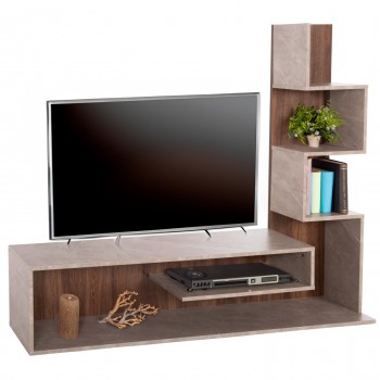 ΣΥΝΘΕΤΟ ΤΗΛΕΟΡΑΣΗΣ EDELIE HM8908.14 ΜΕΛΑΜΙΝΗ ΓΚΡΙ STONE TEXTURE-ΦΥΣΙΚΟ 150x29,5x120Υεκ.