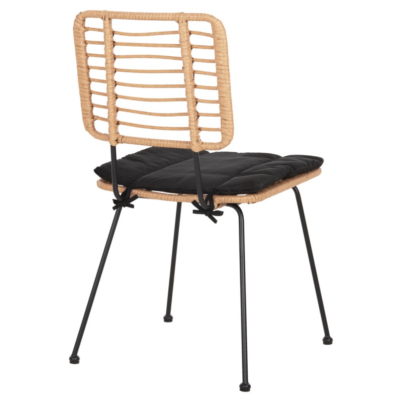 ΚΑΡΕΚΛΑ ΕΞ.ΧΩΡΟΥ ALLEGRA HM5454.11 ΜΕΤΑΛΛΟ&ΜΑΞΙΛΑΡΙ ΜΑΥΡΟ-ΜΠΕΖ WICKER 50,5x49,5x88Υεκ