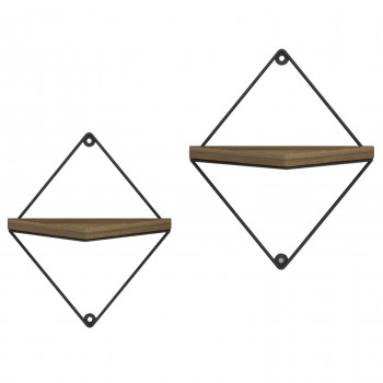 ΣΕΤ ΡΑΦΙΑ ΤΟΙΧΟΥ EVERLEIGH HM8951.11 ΜΕΤΑΛΛΟ ΜΑΥΡΟ-ΜΕΛΑΜΙΝΗ ΦΥΣΙΚΟ 22x13x30Υεκ.