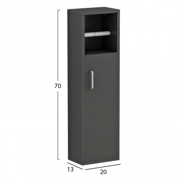 ΝΤΟΥΛΑΠΙ ΜΠΑΝΙΟΥ DAMIEN HM9025.11 ΜΕΛΑΜΙΝΗ ΑΝΘΡΑΚΙ 20x13x70Yεκ.