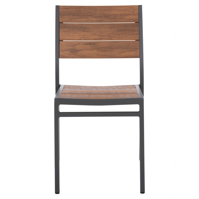ΚΑΡΕΚΛΑ ΑΛΟΥΜΙΝΙΟΥ SAGA HM6063.02 ΣΚΟΥΡΟ ΓΚΡΙ ΜΕ POLYWOOD 46x52x86Υεκ.