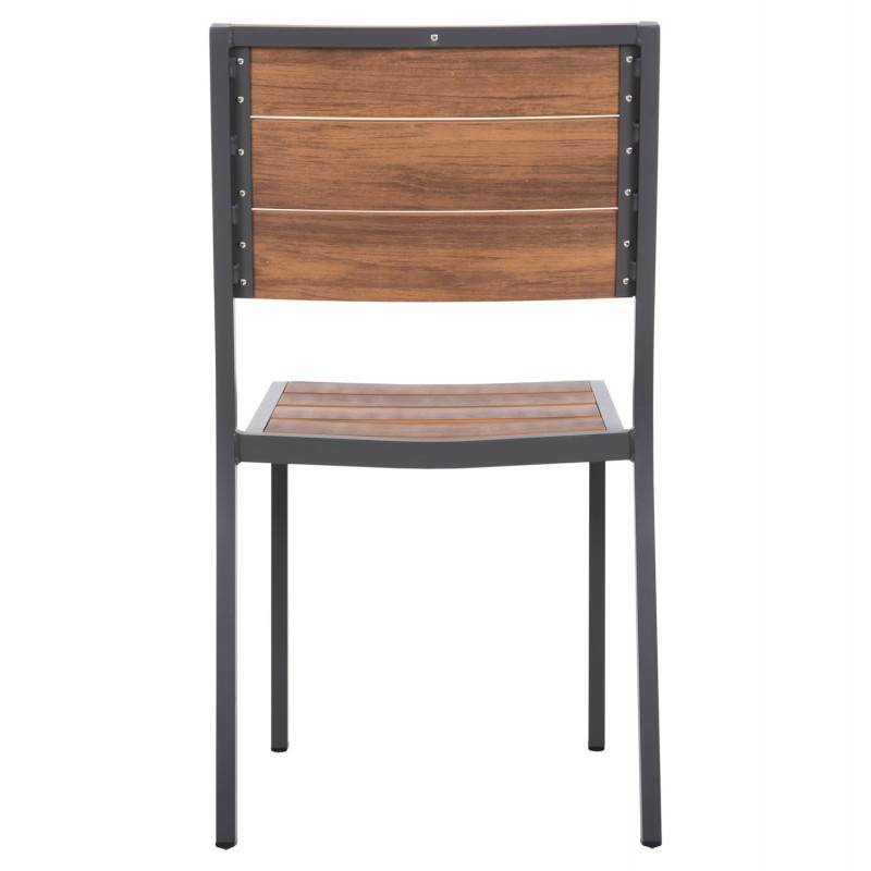 ΚΑΡΕΚΛΑ ΑΛΟΥΜΙΝΙΟΥ SAGA HM6063.02 ΣΚΟΥΡΟ ΓΚΡΙ ΜΕ POLYWOOD 46x52x86Υεκ.