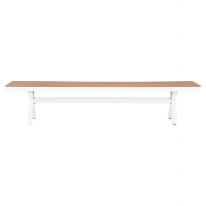 ΠΑΓΚΑΚΙ ΑΛΟΥΜΙΝΙΟΥ TAWNEE HM6040.02 ΛΕΥΚΟ-POLYWOOD ΚΑΘΙΣΜΑ ΦΥΣΙΚΟ 220x36x44,5Υεκ.