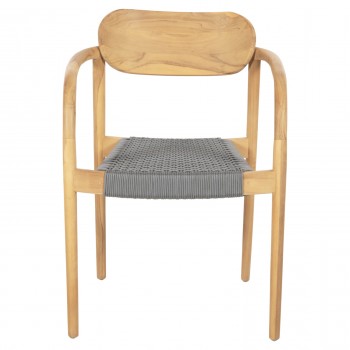ΠΟΛΥΘΡΟΝΑ OSLO HM9636.08 ΞΥΛΟ TEAK ΦΥΣΙΚΟ & ΓΚΡΙ ΣΧΟΙΝΙ 55x54x80Yεκ.
