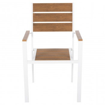 ΠΟΛΥΘΡΟΝΑ ΑΛΟΥΜΙΝΙΟΥ SAGA HM5981.01 ΛΕΥΚΗ-POLYWOOD ΣΕ ΦΥΣΙΚΟ 55x55x86Υεκ.