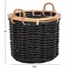 ΣΕΤ 2 ΚΑΛΑΘΙΑ POTTS HM4379 ΜΑΥΡO&ΦΥΣΙΚΟ ΧΡΩΜΑ- CL RATTAN Φ61+Φ45εκ.