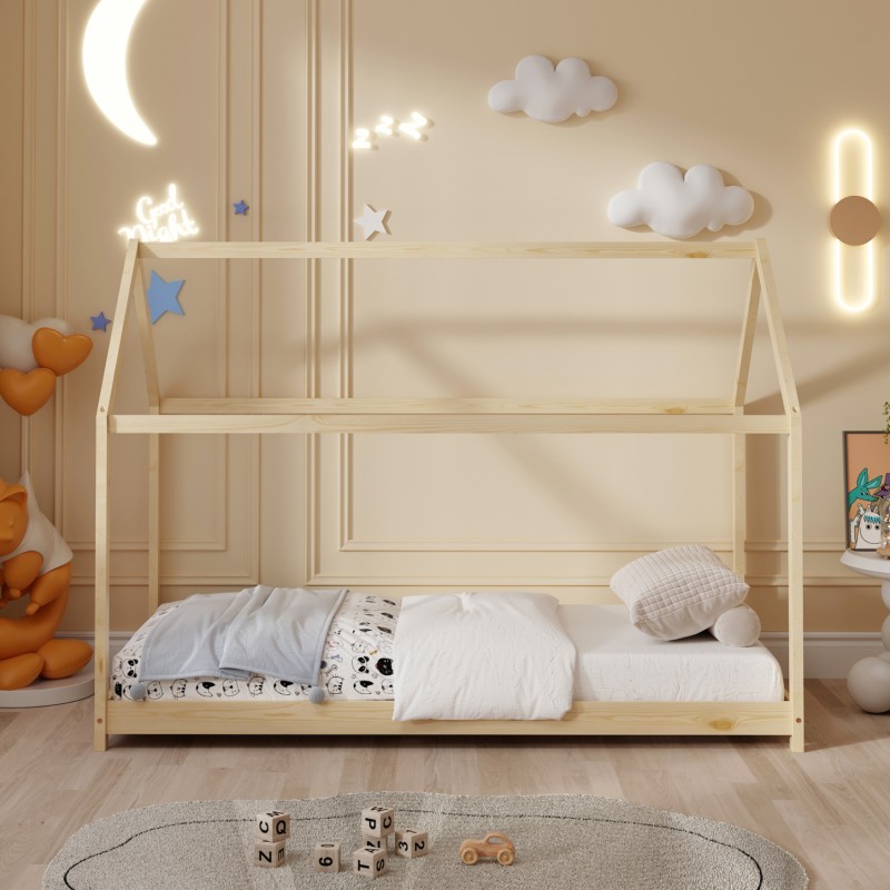 ΚΡΕΒΑΤΙ ΠΑΙΔΙΚΟ PEPE HM677.01 τ.MONTESSORI ΞΥΛΟ ΠΕΥΚΟ ΦΥΣΙΚΟ- 190x90εκ