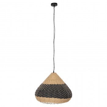 ΦΩΤΙΣΤΙΚΟ ΟΡΟΦΗΣ ΚΡΕΜΑΣΤΟ HM4354 ΦΥΣΙΚΟ RAΤΤΑΝ-PAPER ROPE-ΦΥΣΙΚΟ&ΜΑΥΡΟ Φ54x42-145Υεκ.