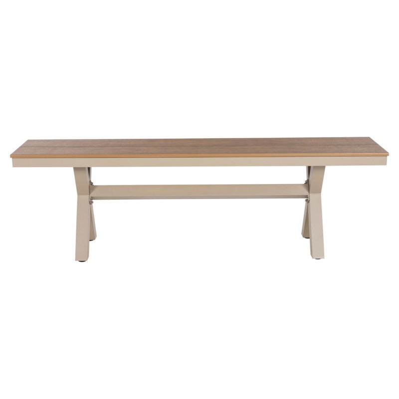 ΠΑΓΚΑΚΙ ΑΛΟΥΜΙΝΙΟΥ TAWNEE HM6038.04 ΣΑΜΠΑΝΙ-POLYWOOD ΚΑΘΙΣΜΑ ΦΥΣΙΚΟ 150x36x45Υεκ.