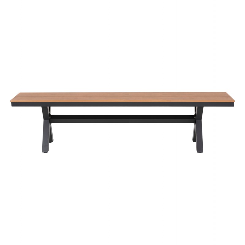 ΠΑΓΚΑΚΙ ΑΛΟΥΜΙΝΙΟΥ TAWNEE HM6040.01 ΑΝΘΡΑΚΙ-POLYWOOD ΚΑΘΙΣΜΑ ΦΥΣΙΚΟ 220x36x44,5Υεκ.