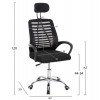 ΚΑΡΕΚΛΑ ΓΡΑΦΕΙΟΥ TRAIL2 HM1193 ΜΑΥΡΟ MESH-ΠΟΔΙ ΧΡΩΜΙΟΥ 62x59x120Yεκ.
