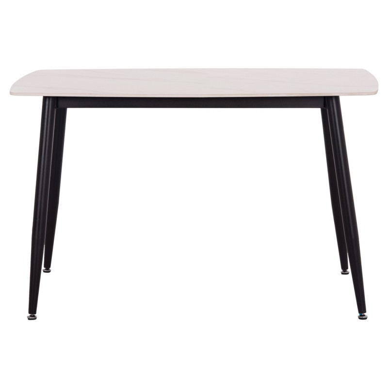 ΤΡΑΠΕΖΙ RAVEN HM9854.01 ΚΕΡΑΜΙΚΟ TOP ΜΑΤ ΛΕΥΚΟ ΜΑΡΜΑΡΟ-ΜΑΥΡΟ ΜΕΤΑΛΛΟ 120x70x73Υεκ.