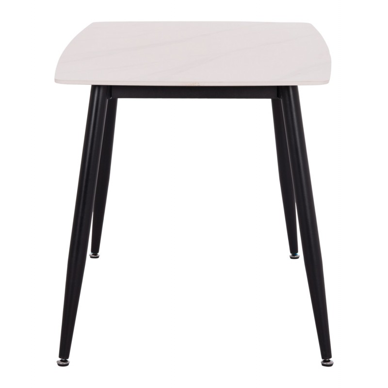 ΤΡΑΠΕΖΙ RAVEN HM9854.01 ΚΕΡΑΜΙΚΟ TOP ΜΑΤ ΛΕΥΚΟ ΜΑΡΜΑΡΟ-ΜΑΥΡΟ ΜΕΤΑΛΛΟ 120x70x73Υεκ.