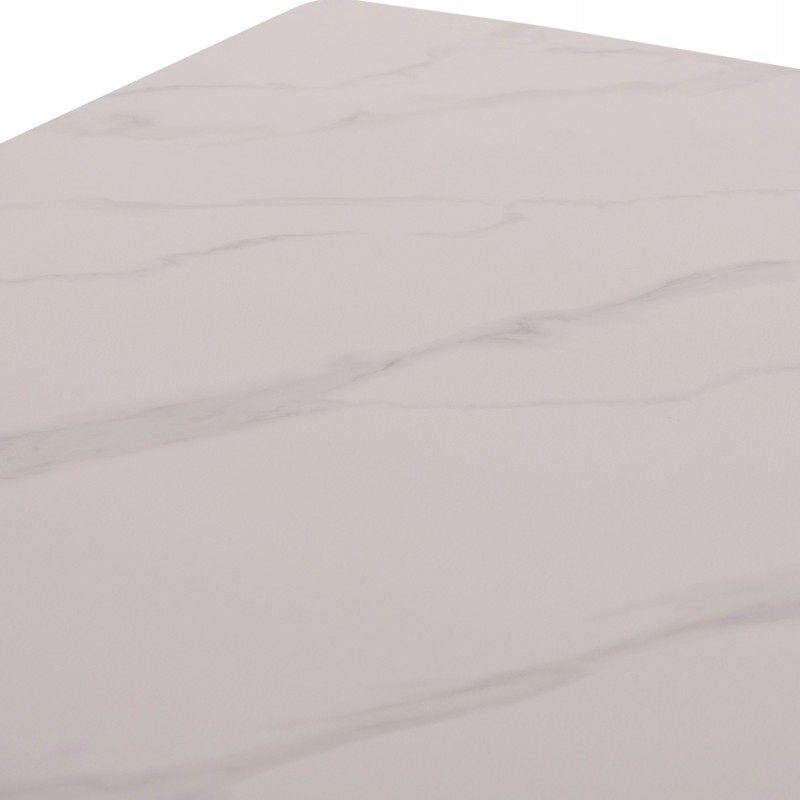 ΤΡΑΠΕΖΙ RAVEN HM9854.01 ΚΕΡΑΜΙΚΟ TOP ΜΑΤ ΛΕΥΚΟ ΜΑΡΜΑΡΟ-ΜΑΥΡΟ ΜΕΤΑΛΛΟ 120x70x73Υεκ.