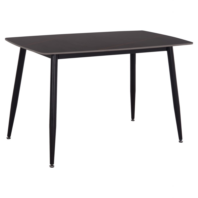 ΤΡΑΠΕΖΙ RAVEN HM9854.02 ΚΕΡΑΜΙΚΟ TOP ΜΑΥΡΟ ΜΑΡΜΑΡΟ-ΜΑΥΡΟ ΜΕΤΑΛΛΟ 120x70x73Υεκ.