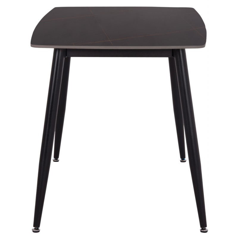 ΤΡΑΠΕΖΙ RAVEN HM9854.02 ΚΕΡΑΜΙΚΟ TOP ΜΑΥΡΟ ΜΑΡΜΑΡΟ-ΜΑΥΡΟ ΜΕΤΑΛΛΟ 120x70x73Υεκ.