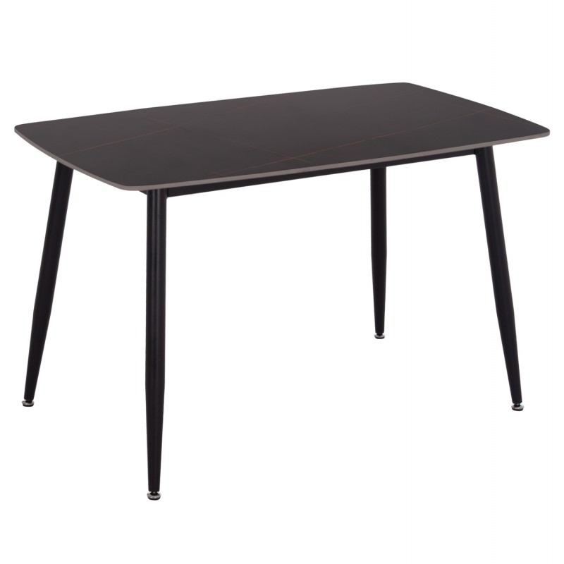 ΤΡΑΠΕΖΙ RAVEN HM9854.02 ΚΕΡΑΜΙΚΟ TOP ΜΑΥΡΟ ΜΑΡΜΑΡΟ-ΜΑΥΡΟ ΜΕΤΑΛΛΟ 120x70x73Υεκ.