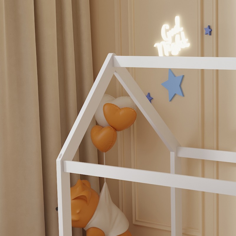 ΚΡΕΒΑΤΙ ΠΑΙΔΙΚΟ PEPE HM678.03 τ.MONTESSORI ΞΥΛΟ ΠΕΥΚΟ ΛΕΥΚΟ- 140x70εκ