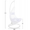 ΚΡΕΜΑΣΤΗ ΠΟΛΥΘΡΟΝΑ ΦΩΛΙΑ MILLIE HM5996.03 ΜΕΤΑΛΛΟ-ΣΥΝΘ.RATTAN ΛΕΥΚΟ Φ95x195Υεκ.