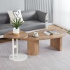 ΤΡΑΠΕΖΙ ΣΑΛΟΝΙΟΥ ΟΒΑΛ ALPER HM18327 MDF ΣΕ SONAMA ΧΡΩΜΑ 110x60x40Υεκ